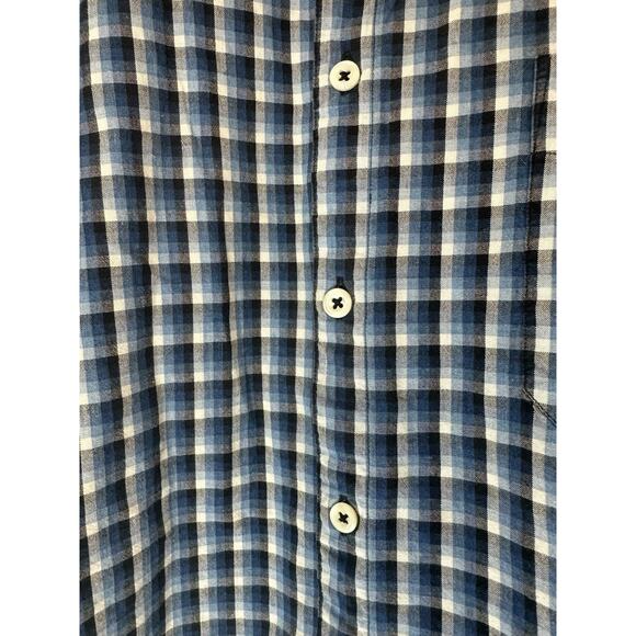 Billy Reid Men's Blue Black Plaid Casual Date Night Button Down Shirt Size Large - Picture 4 of 13